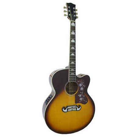 Violão Jumbo Marques Va-209Vseq Vintage Sunburst Fishman Mod Elvis Presley