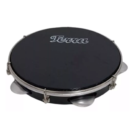 Pandeiro Terra 10' Abs pele preta lateral preta TPD01 PP-BK + Bag