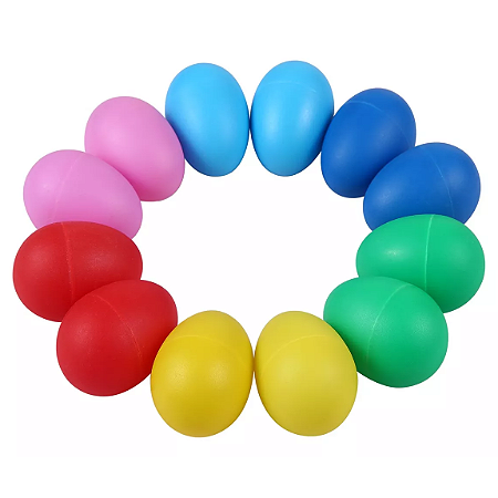 Kit 10 Ovinho Ganzá Maraca De Percussão Chocalho