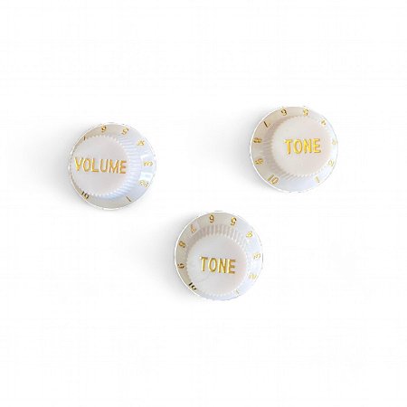 Kit Knob guitarra stratocaster branco  vol tone tone CKB 2 WH -  Custom