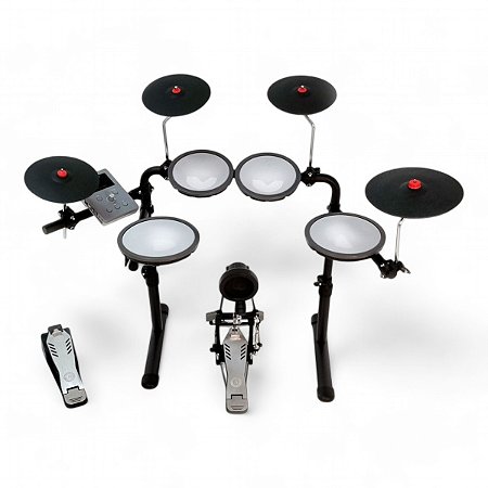 Bateria Eletrônica Nagano Tech Up Ntu-01 c/ bumbo 4 pratos bluetooth