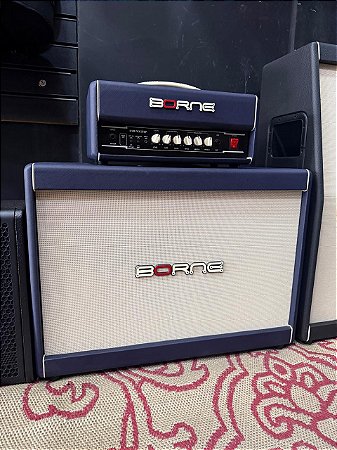 Kit Cabeçote Borne Vrx 150 studio 150w Azul + Caixa 2x12 g200 Azul