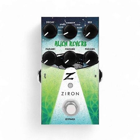 Pedal Ziron Alien Reverb worship igreja Shimer 9 tipos de reverb