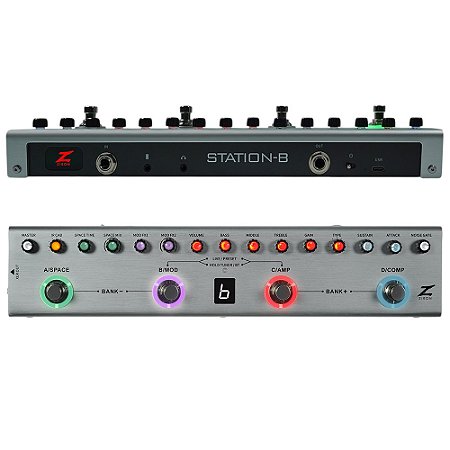 Pedaleira Ziron Station B Bass p/ baixo 9 Pré amp IR chorus reverb drive