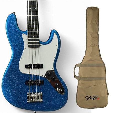 Baixo Seizi Fun Jazu (Jb) 4 Royal Blue Sparkle Azul