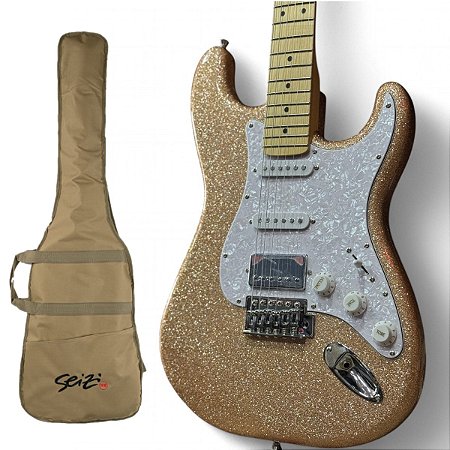 Guitarra Seizi Fun Katana Musashi Hss Desert Gold Sparkle Dourada