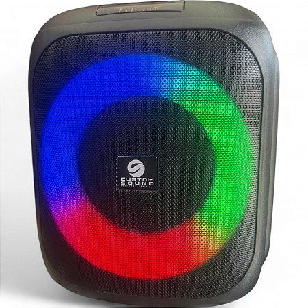 Caixa De Som Custom Sound Club Box 100 Csbt 6 Com Luz e bateria