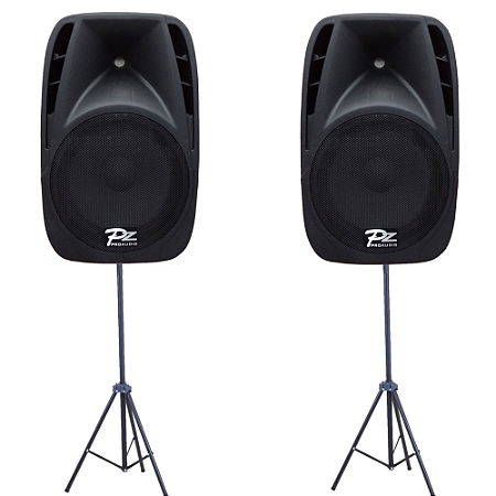 Kit Caixa Ativa + Passiva Pz Pro Audio de 10 PX10A + PX10P Bluetooth + Tripé