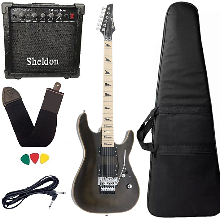 Kit Guitarra Strinberg SGS250 Preto Transparente Amplificador