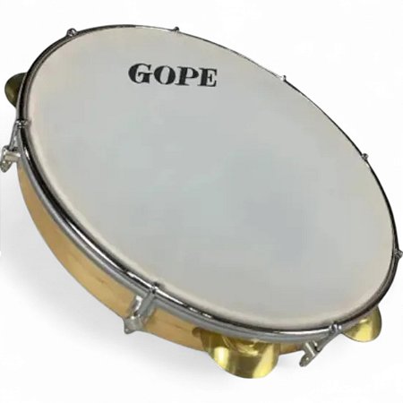 Pandeiro Gope 10'' 7 Afin 30(6) Prat Envern. Pele Porosa Ferragem Colorido 641EPP