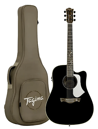 Violão Tagima Florens FS-200 Preto tampo sólido cap Fishman + Bag