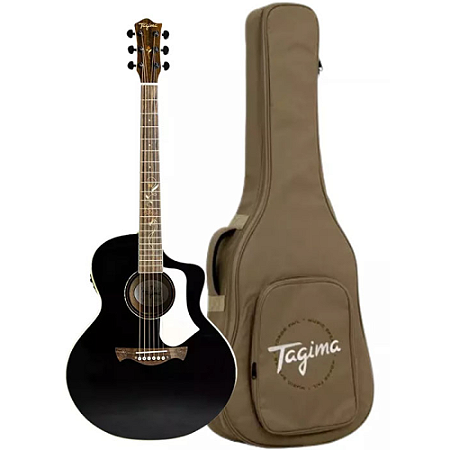 Violão Tagima FS700 BK Preto Florens tampo sólido Fs-700 + Bag premium