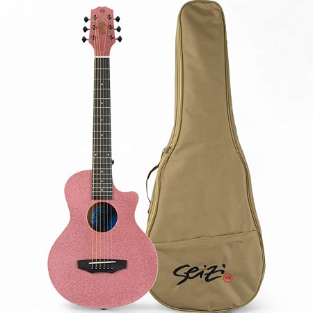 Violão Seizi Fun Panda Acoustic Aço Rose Gold Sparkle