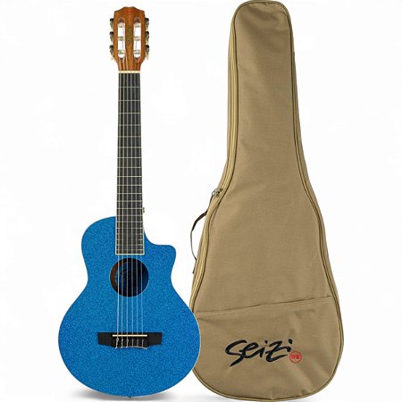 Violão Seizi Fun Panda Acoustic Nylon Royal Blue Sparkle