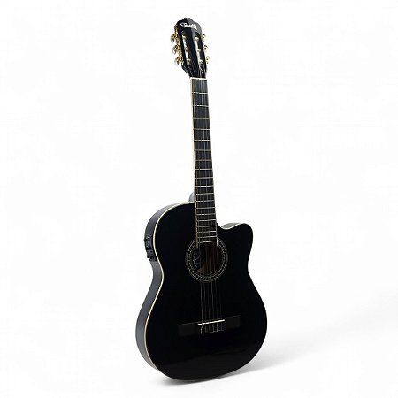 Violão Tonante Eletro-Acústico Lorenzzo 39 Slim Cutaway Nylon Preto