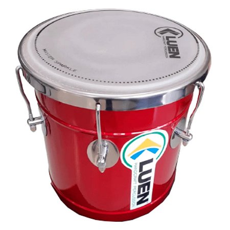 Repique De Mao Luen 30x11" Colorsteel Vermelho 6 Afin Ferr Cromada Pele Master Sparkle 91009VM