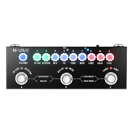 Pedaleira Guitarra M Vave cube baby c/ interface Ir efeitos drive afinador