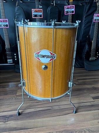 Surdo Contemporânea 18 Pol. 55cm Madeira C/ Pezinho - semi novo