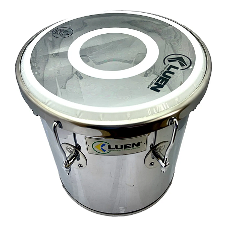 Repique De Mão Luen Guetto 11''x30 Inox Polido Pele Nylon Profissional