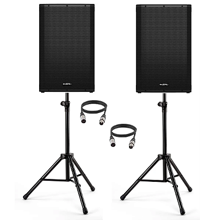 Kit 2 Caixas Ativas 15 K1 2000w Ksr Bluetooth + Tripe + cabos