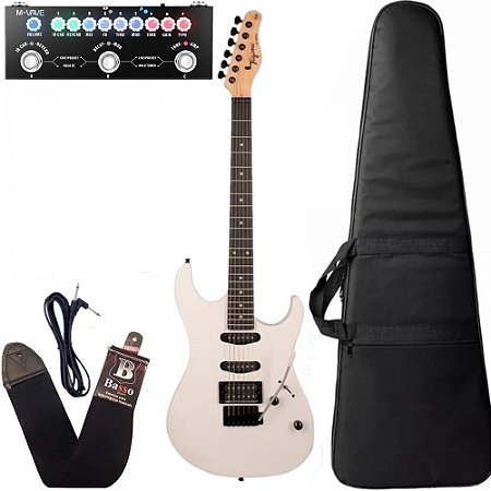 Kit Guitarra Tagima Tg510 Branco + Pedaleira e acessórios