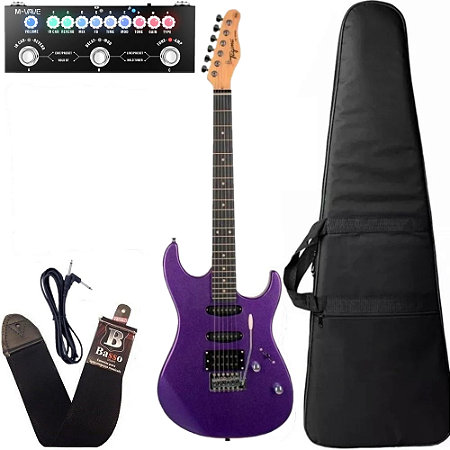 Kit Guitarra Tagima Tg510 Roxo + Pedaleira e acessórios