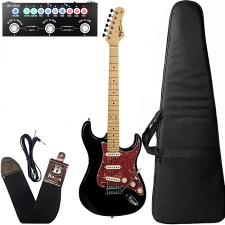 Kit Guitarra Tagima Tg530 Preto + Pedaleira e acessórios