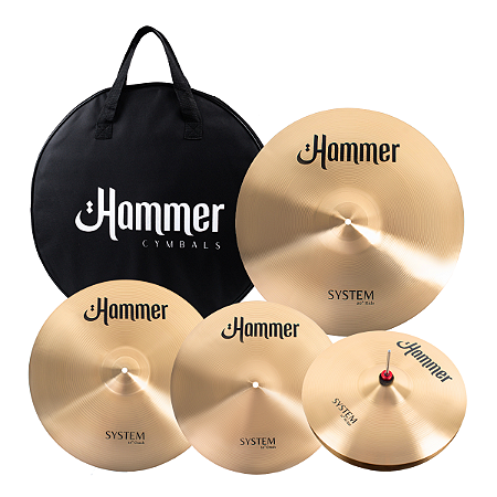 Kit Set pratos B20 bateria Hammer System 14 Hihat 16 e 18 Crash 20 Ride 11505