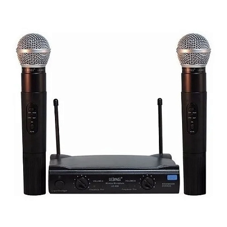 Microfone sem fio duplo UHF wireless Le906