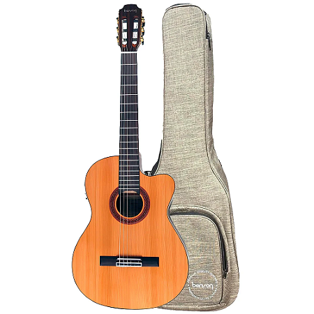 Violão Benson EXC500CE N Natural Clássico Nylon Tampo Sólido Nut Rastilho osso + bag
