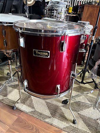 Surdo 16 Bateria vermelho Thunder pele nova - semi novo