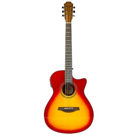 Violão Benson GF100CE HB Heritage Cherry Gloss Genesis Series Grand Concert de Aço
