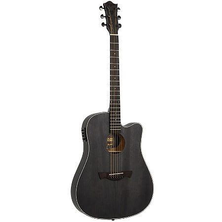 Violao Tagima Folk Tbw-400 Bk Preto Slim Cutaway Aço