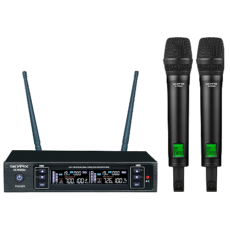 Microfone Skypix SK-PRO900 Duplo de mão sem fio