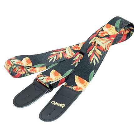 Correia Tonante Poliéster Estampa Floral Laranja TN10S
