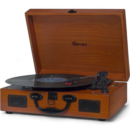 Vitrola Raveo Sonetto Toca-Discos Natural Wood BT USB Gravação