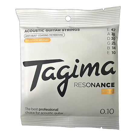 Encordoamento Tagima 010 Violão De Aço Resonance Pro Nano Coated Anti Ferrugem