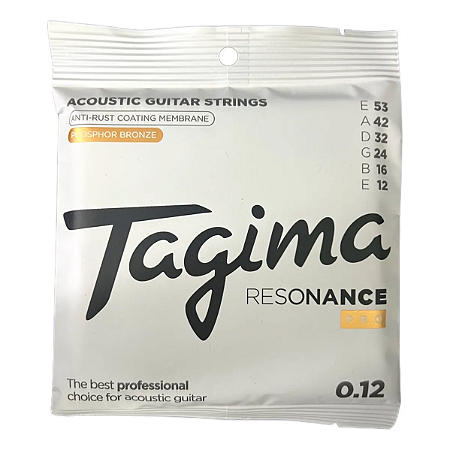 Encordoamento Tagima 012 Violão De Aço Resonance Pro Nano Coated Anti Ferrugem
