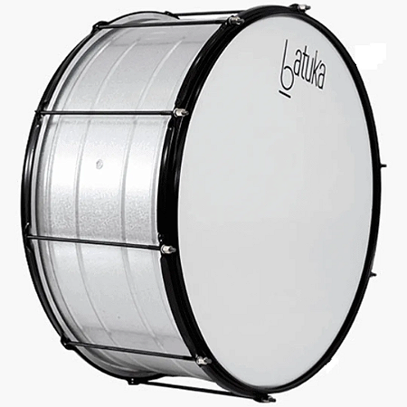 Bombo 18 pol x 30cm Alumisteel 8 Afinações Aro Chapa Preto Pele Leitosa Batuka by Luen 30x18