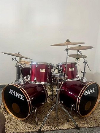 Bateria Mapex Vênus 2 Bumbos 22 Completa – Semi nova