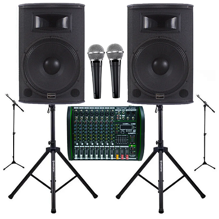 Kit Igreja Donner Saga 15 pedestais + Mesa + 2 Mic + cabos