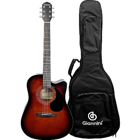 Violão Giannini Performance Deluxe DRC DLX CEQ SBG Sunburst Glossy SBG Aço Eletroacústico