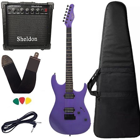 Kit Guitarra Tagima Tg515 Pspk Roxa 2 humbucker Amplificador