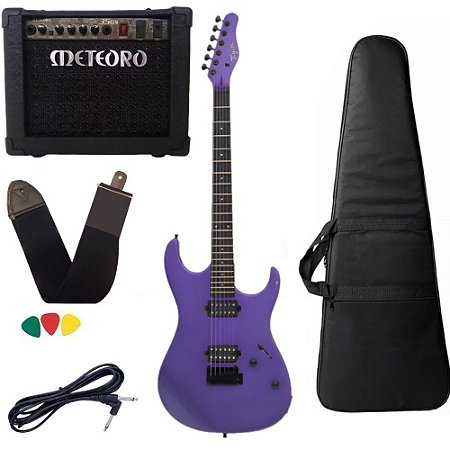 Kit Guitarra Tagima Tg515 Pspk Roxa 2 humbucker Cubo Meteoro