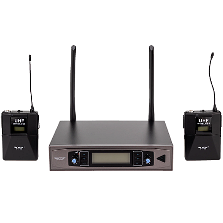 Microfone Sem Fio Headset duplo Skypix Sk Mh02d Uhf 200 Freq alcance 100mt