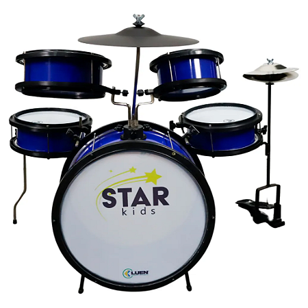 Bateria Infantil Luen Star Kids Azul Pele Leitosa