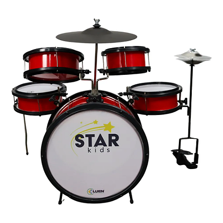 Bateria Infantil Luen Star Kids Vermelha Pele Leitosa