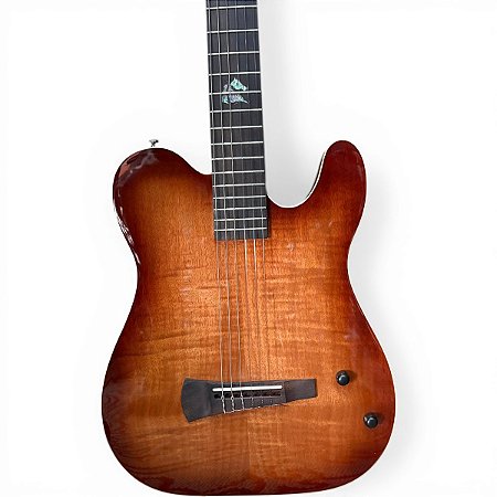 Violão Marquês VN32 Mahogany Tigrado Nylon Flat elétrico