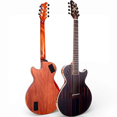 Violao Marquês Va25 7 Cordas Ébano Brilho Ativo Aço Flat Cutaway