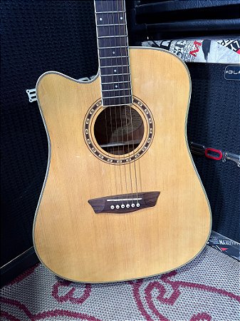Violão Canhoto Washburn Wd10 Ce Lh Cap Fishman – Usado